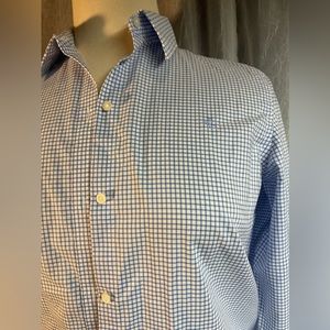 Lauren Ralph Lauren, medium, blue & white, non-iron button down shirt